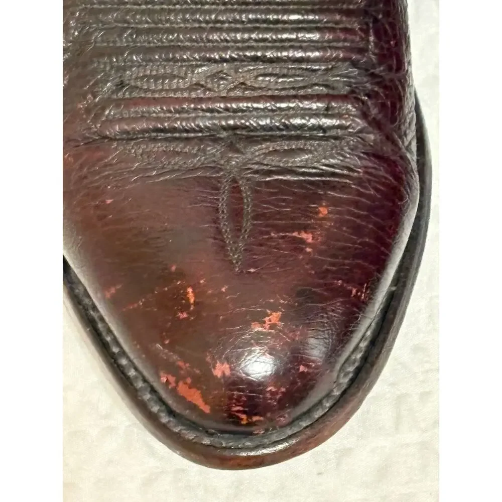 Luchesse 2000 VTG T3132RF Ostrich Black Cherry Western Cowboy Boots Men’s 8.5EE
